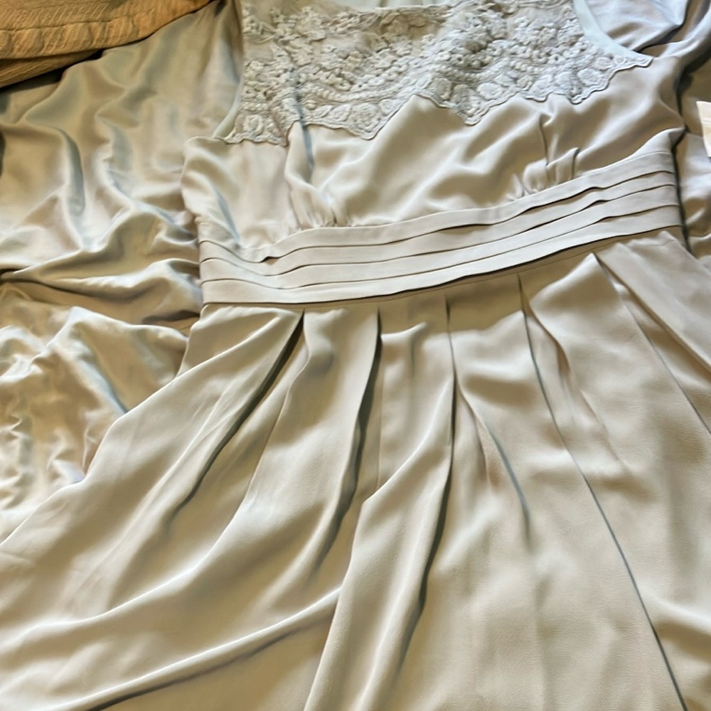 Esley Gold Pleated Midi Dress for Wedding Guest